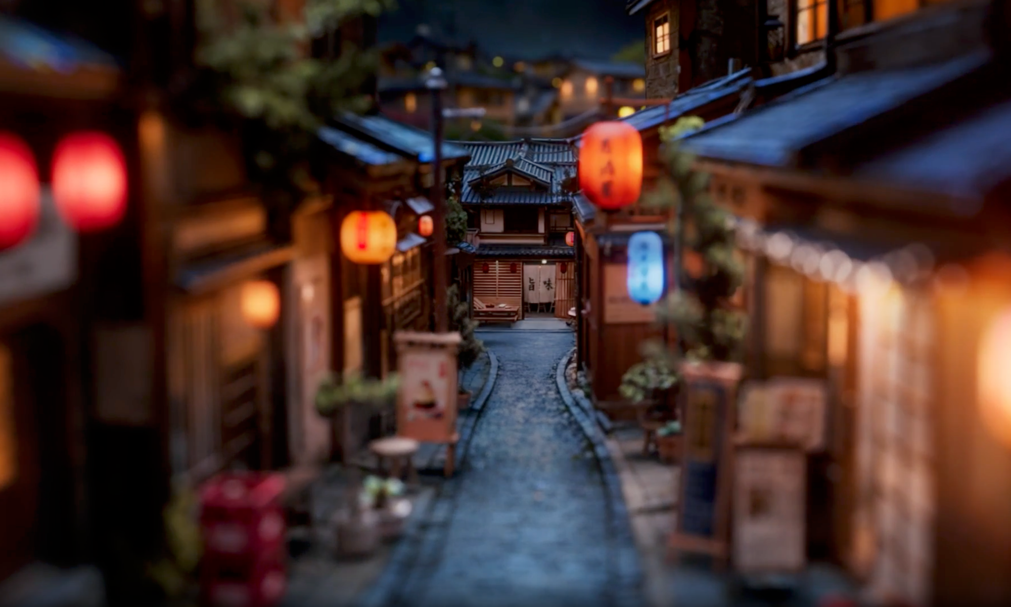 Lantern-lit street