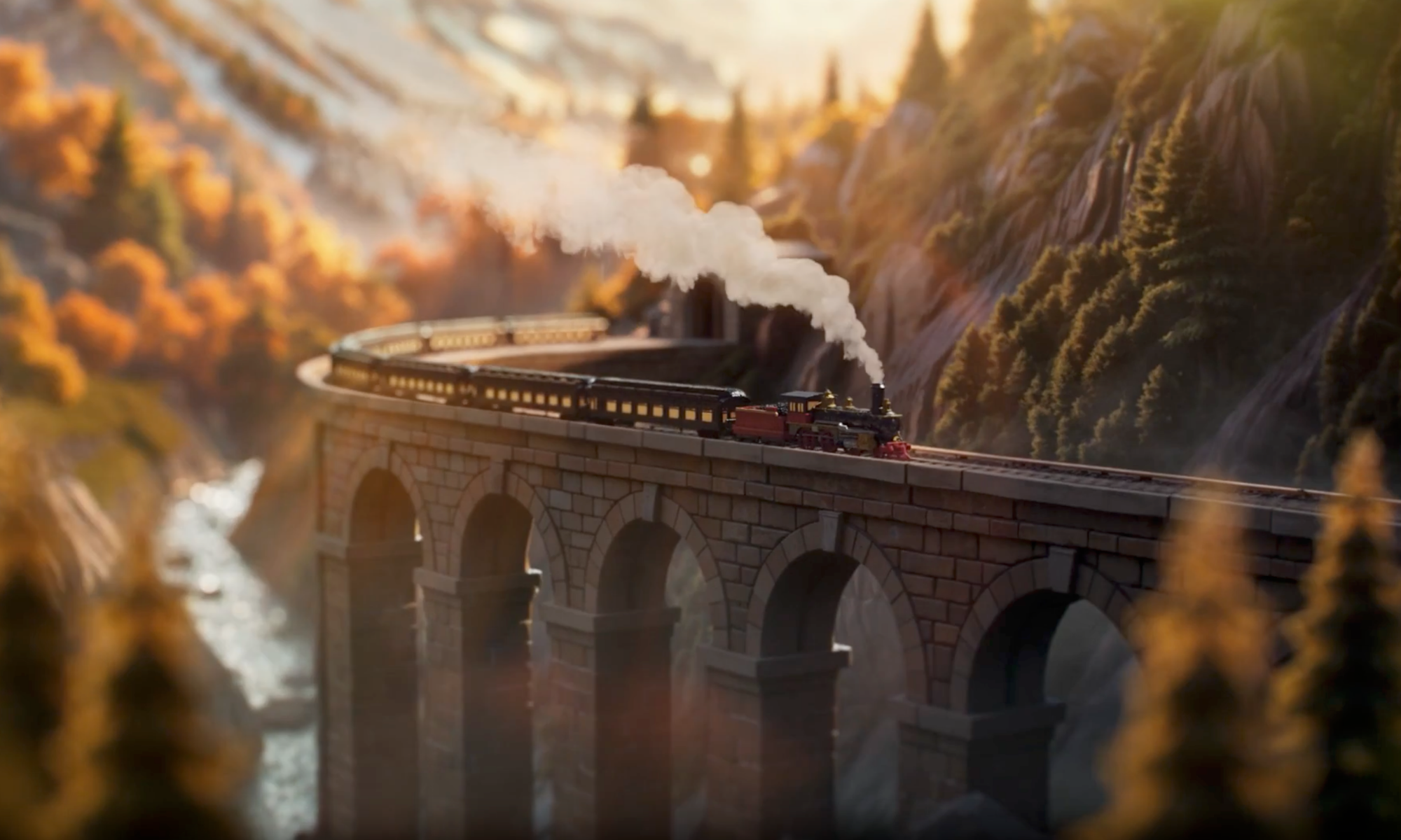 Train through the landscape